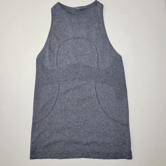 Lululemon Swiftly Tech Tank Top Racerback Women 4 Gray Heather Sweat Run Repeat - Picture 1 of 8